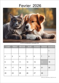 Calendrier Mensuel t&eacute;l&eacute;charg&eacute; le 11/02/2026 &agrave; 17:56:33